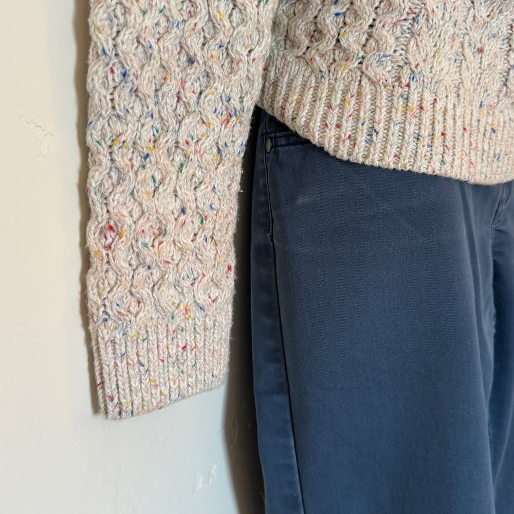 Lands' End Cozy Lofty Aran Cable Knit Turtleneck Sweater Size S - Picture 6 of 8